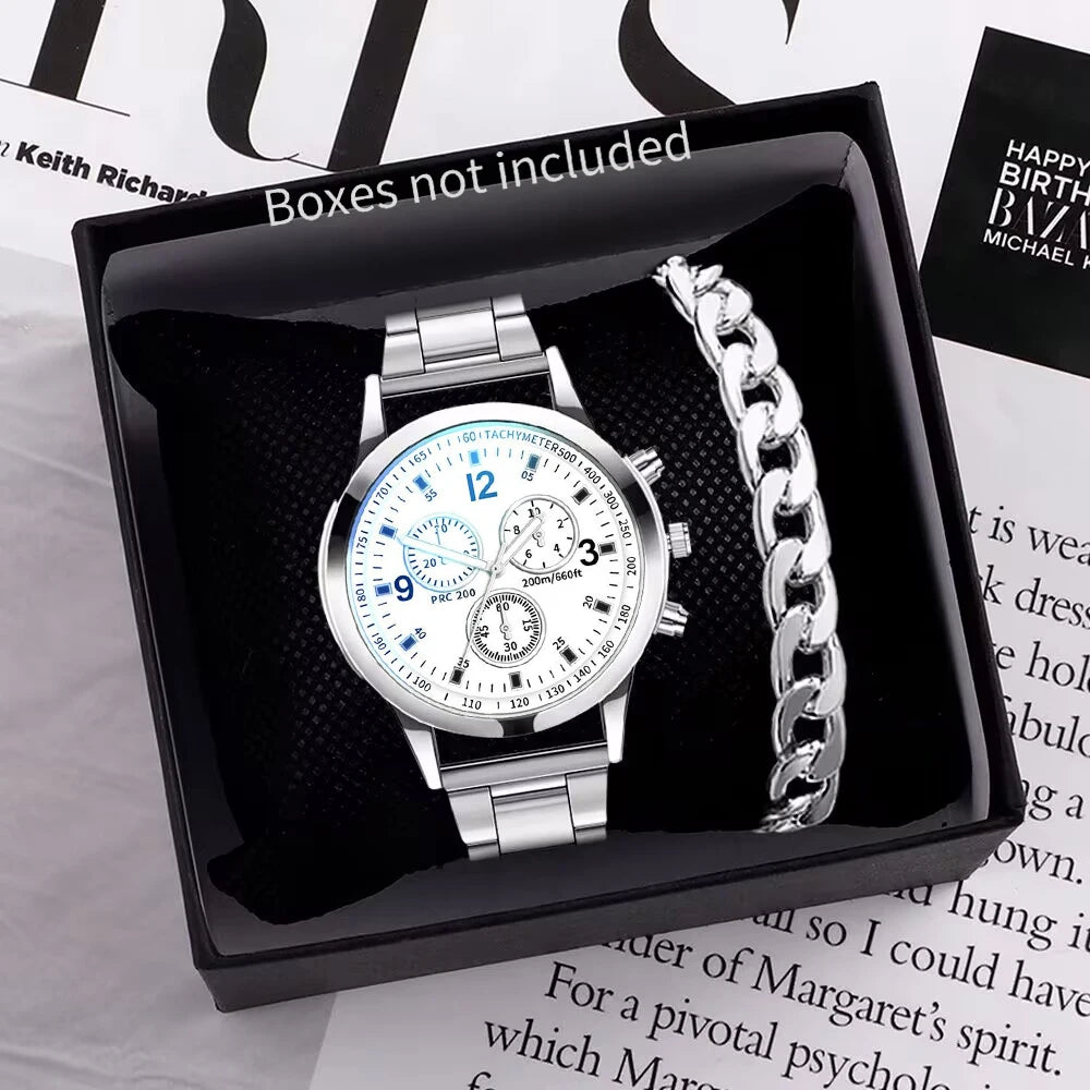 Men’s Quartz Business Watch with Stainless Steel Band
