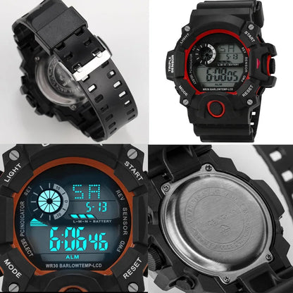 Men's Digital Sports Watch Large Dial Waterproof Alarm
