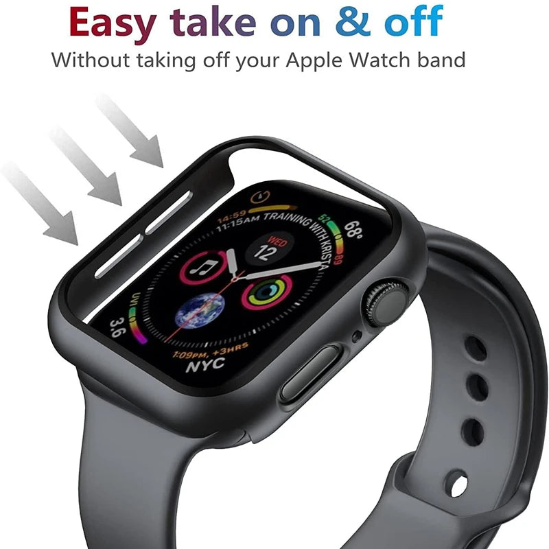 Full-Cover Glass Case For Apple Watch With Screen Guard