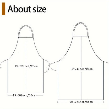 Cute Cat Pattern Polyester Apron  Vibrant Cartoon Cats with Hearts & Stars DesignKitchen Apron for Cooking, Baking Home Decor