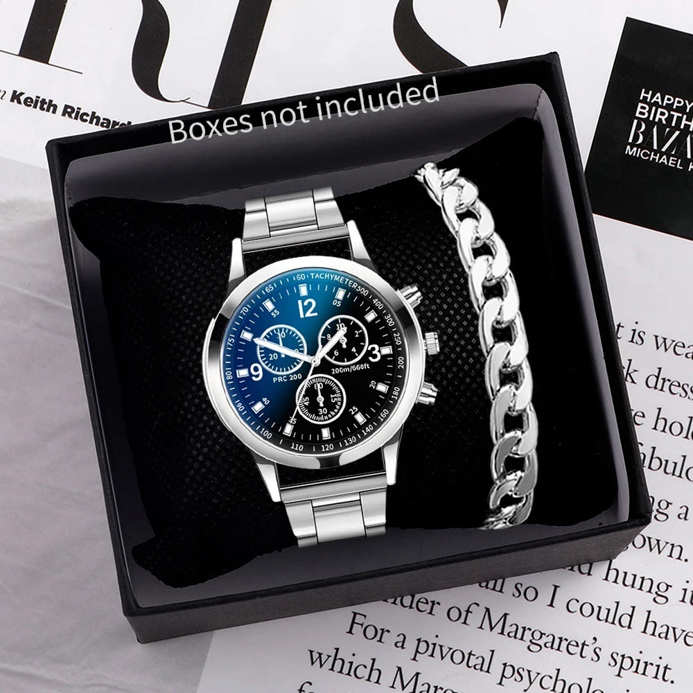 Men’s Quartz Business Watch with Stainless Steel Band