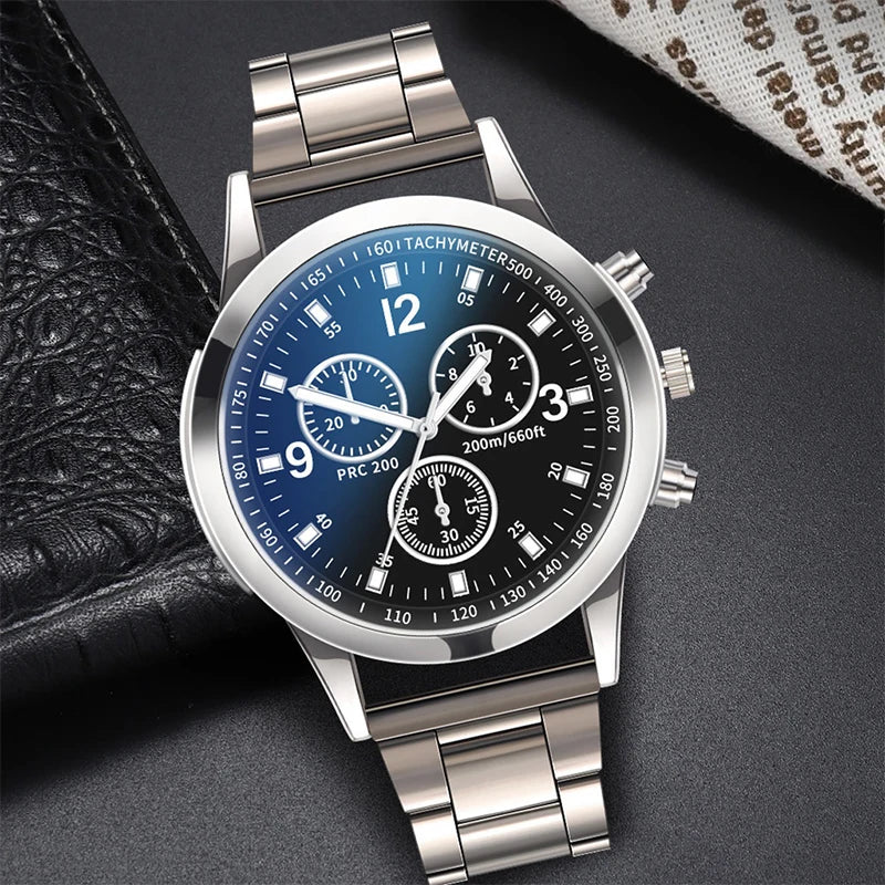 Men’s Quartz Business Watch with Stainless Steel Band