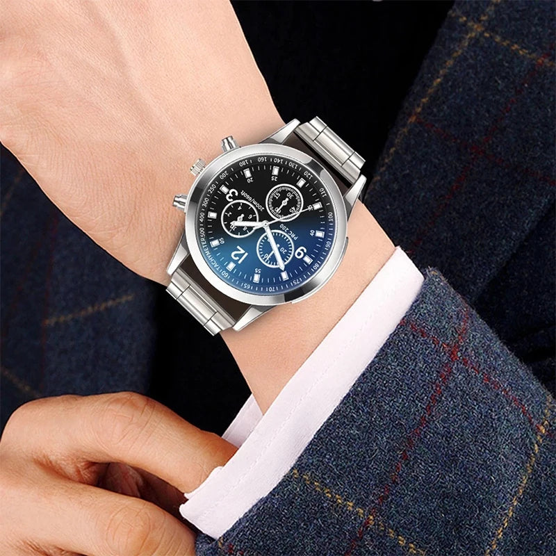 Men’s Quartz Business Watch with Stainless Steel Band