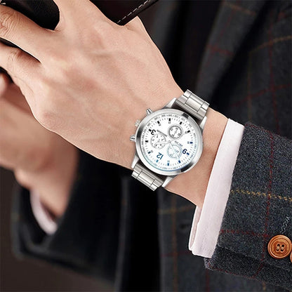 Men’s Quartz Business Watch with Stainless Steel Band
