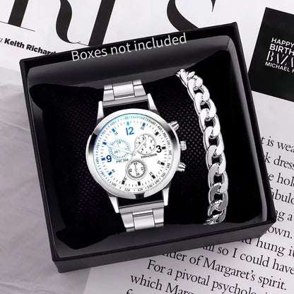 Men’s Quartz Business Watch with Stainless Steel Band